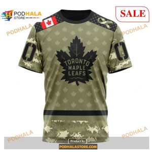 Custom Toronto Maple Leafs Camo Military Appreciation Nhl Shirt Hoodie 3d 3