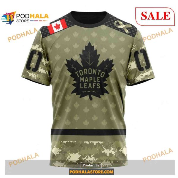 Custom Toronto Maple Leafs Camo Military Appreciation NHL Shirt Hoodie 3D