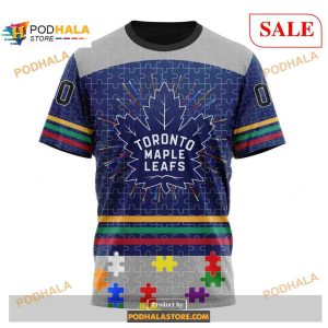 Custom Toronto Maple Leafs Fearless Aganst Autism Nhl Shirt Hoodie 3d 3