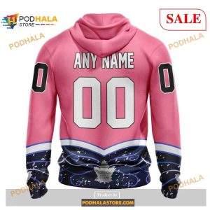 NHL Toronto Maple Leafs Custom Name Number Fight Cancer Jersey Zip Up Hoodie