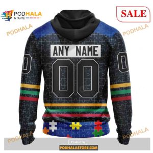 Custom Vancouver Canucks Fearless Aganst Autism Nhl Shirt Hoodie 3d 2