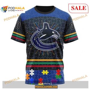 Custom Vancouver Canucks Fearless Aganst Autism Nhl Shirt Hoodie 3d 3