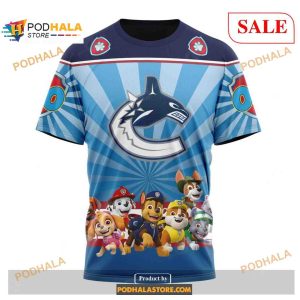 Custom Vancouver Canucks Paw Patrol Nhl Shirt Hoodie 3d 3