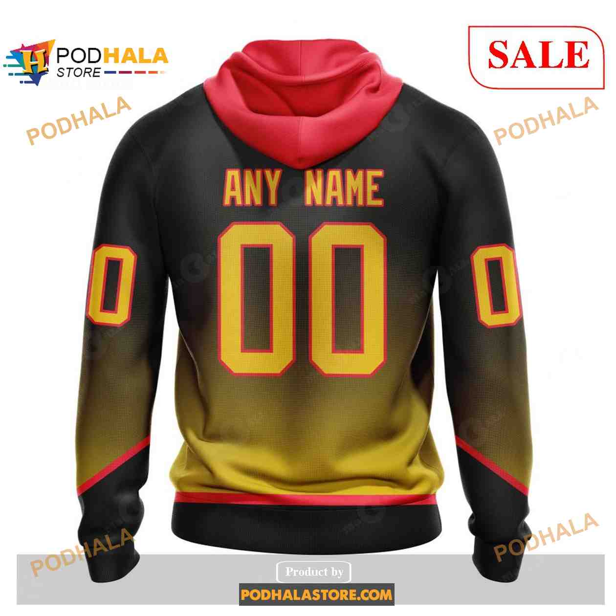 NHL Vancouver Canucks Custom Name Number Retro Jersey Fleece Oodie