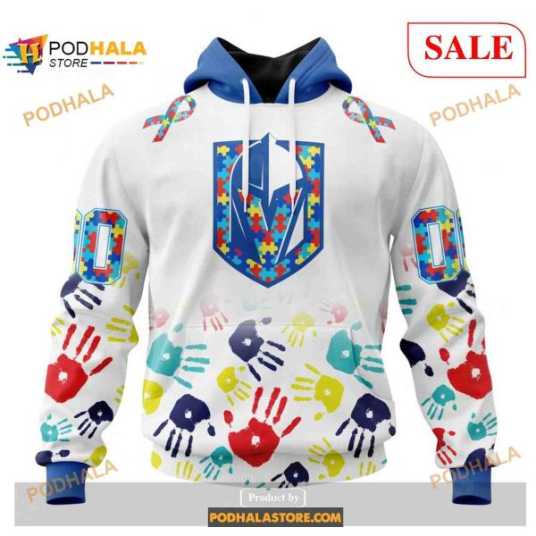 Custom Vegas Golden Knights Autism Awareness Design Sweatshirt NHL Hoodie 3D