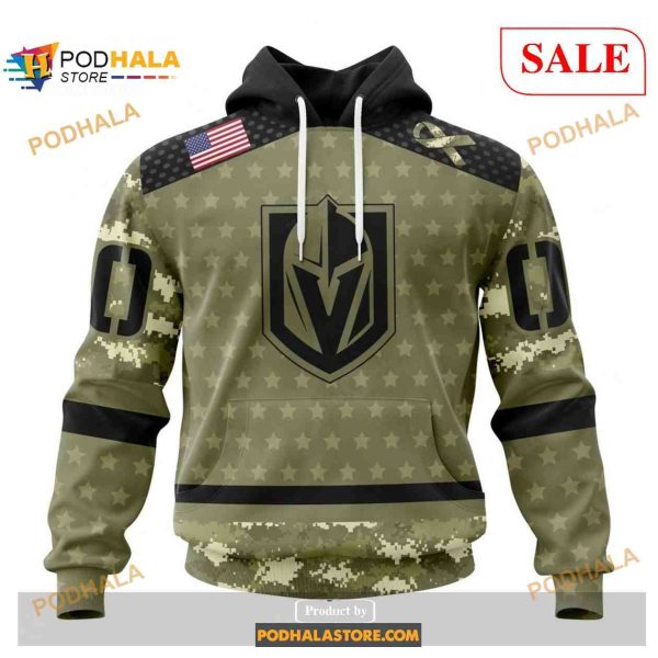 Custom Vegas Golden Knights Camo Military Appreciation Sweatshirt NHL Hoodie 3D
