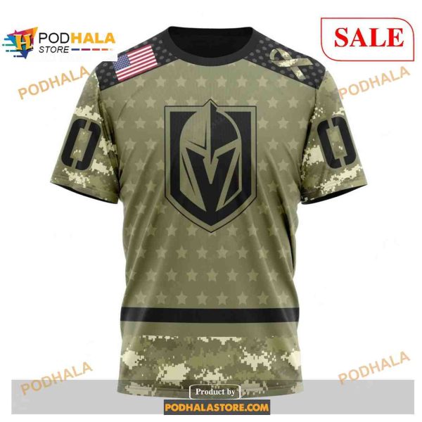 Custom Vegas Golden Knights Camo Military Appreciation Sweatshirt NHL Hoodie 3D