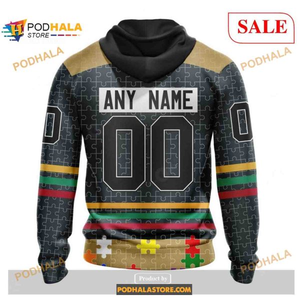 Custom Vegas Golden Knights Fearless Aganst Autism Sweatshirt NHL Hoodie 3D