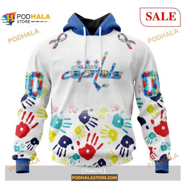 Custom Washington Capitals Autism Awareness Design Sweatshirt NHL Hoodie 3D
