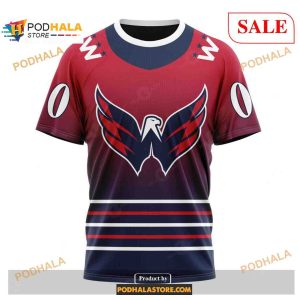 Custom Washington Capitals Retro Gradient Design Nhl Shirt Hoodie 3d 3