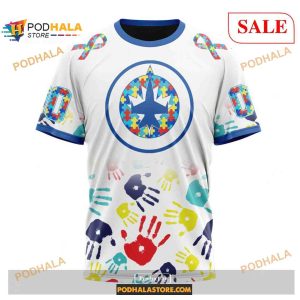 Custom Winnipeg Jets Autism Awareness Design Nhl Shirt Hoodie 3d 3