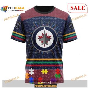 Custom Winnipeg Jets Fearless Aganst Autism Nhl Shirt Hoodie 3d 3