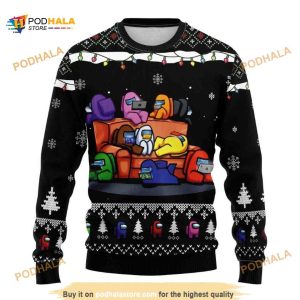Cute Among Us Xmas Wool Funny Ugly Sweater