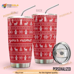 Cute Christmas Pattern Personalized Icon Coffee Tumbler