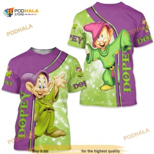 Cute Dopey & Dwarfs Pattern Disney Cartoon 3D Shirt