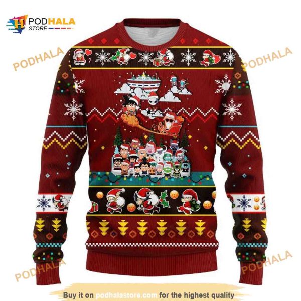 Cute Dragon Ball Anime Characters Xmas Wool Ugly Funny Ugly Sweater