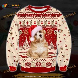 Cute Golden Retriever Dog Christmas Funny Ugly Sweater 3D All Over Print