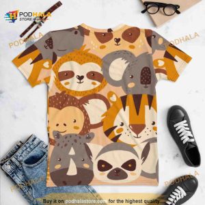 Cute Jungle Forest Animals 3D Shirt