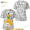 Cute Pluto Comic Pattern Disney Cartoon Outfits Unisex 3D Shirt