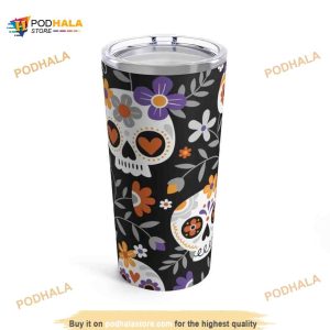 Cute Sugar Skull Day Of The Dead Halloween Coffee Tumbler