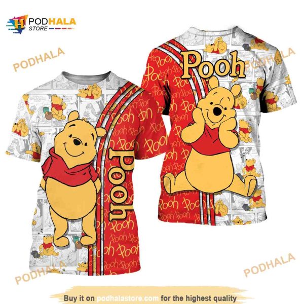 Cute Winnie The Pooh Red Cross Comic Book Patterns Disney 3D Shirt