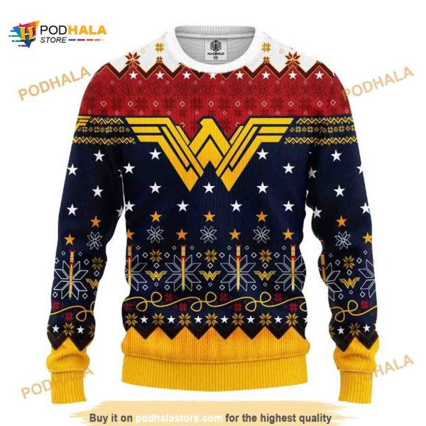 DC Comics Wonder Woman Symbol Ugly Christmas Sweater