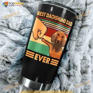 Dachshund Dad Stainless Steel Cup Tumbler, Dachshund Lovers Gift