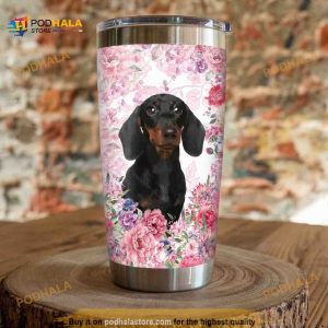 Dachshund Dog Flower 9 Gift For Lover Day Travel Tumbler, Dachshund Lovers Gift