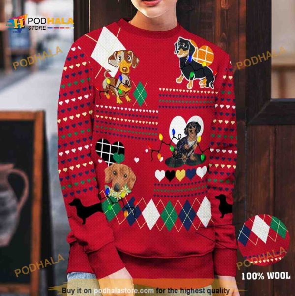 Dachshund Funny Ugly Sweater 3D Merry Christmas Gift
