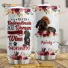 Dachshund Rose Personalized Gift For Lover Day Travel Tumbler, Dachshund Lovers Gift