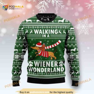 Dachshund Weiner Wonderland Xmas Funny Ugly Sweater 3D