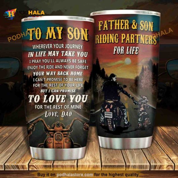 Dad To Son I Pray You Will Always Be Safe Stainless Steel Cup Coffee Tumbler