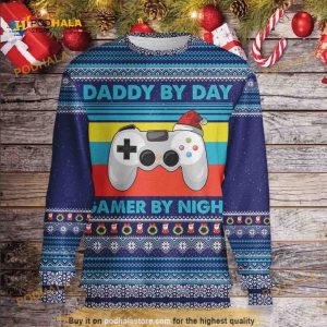 Daddy By Day Gamer By Night Christmas Funny Ugly Sweater 3D