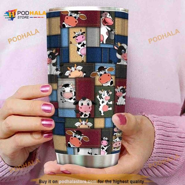 Dairy Cows Colorful Coffee Tumbler All Over Print