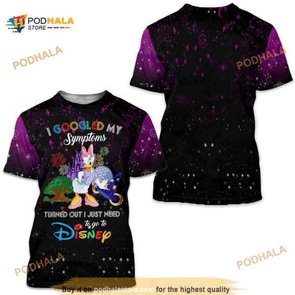 Daisy Duck I Just Need To Go To Disney Unisex Casual Shirt 3D