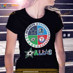 Dallas Circle Logo Sport Teams Cowboys Rangers Stars Mavericks Shirt