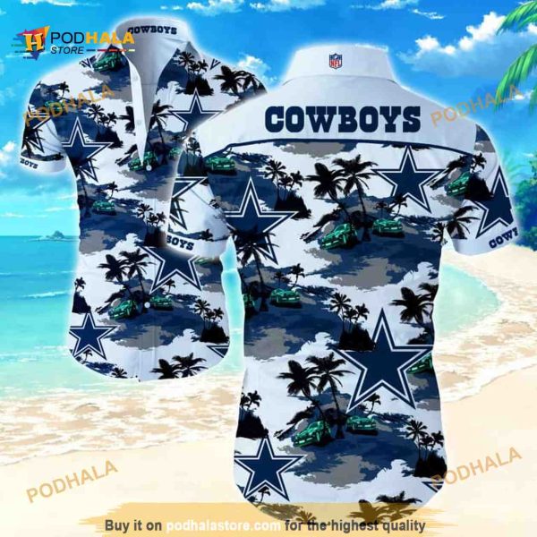Dallas Cowboys Hawaiian Shirt, Beach Pattern Gift For Football Fans Aloha Shirt