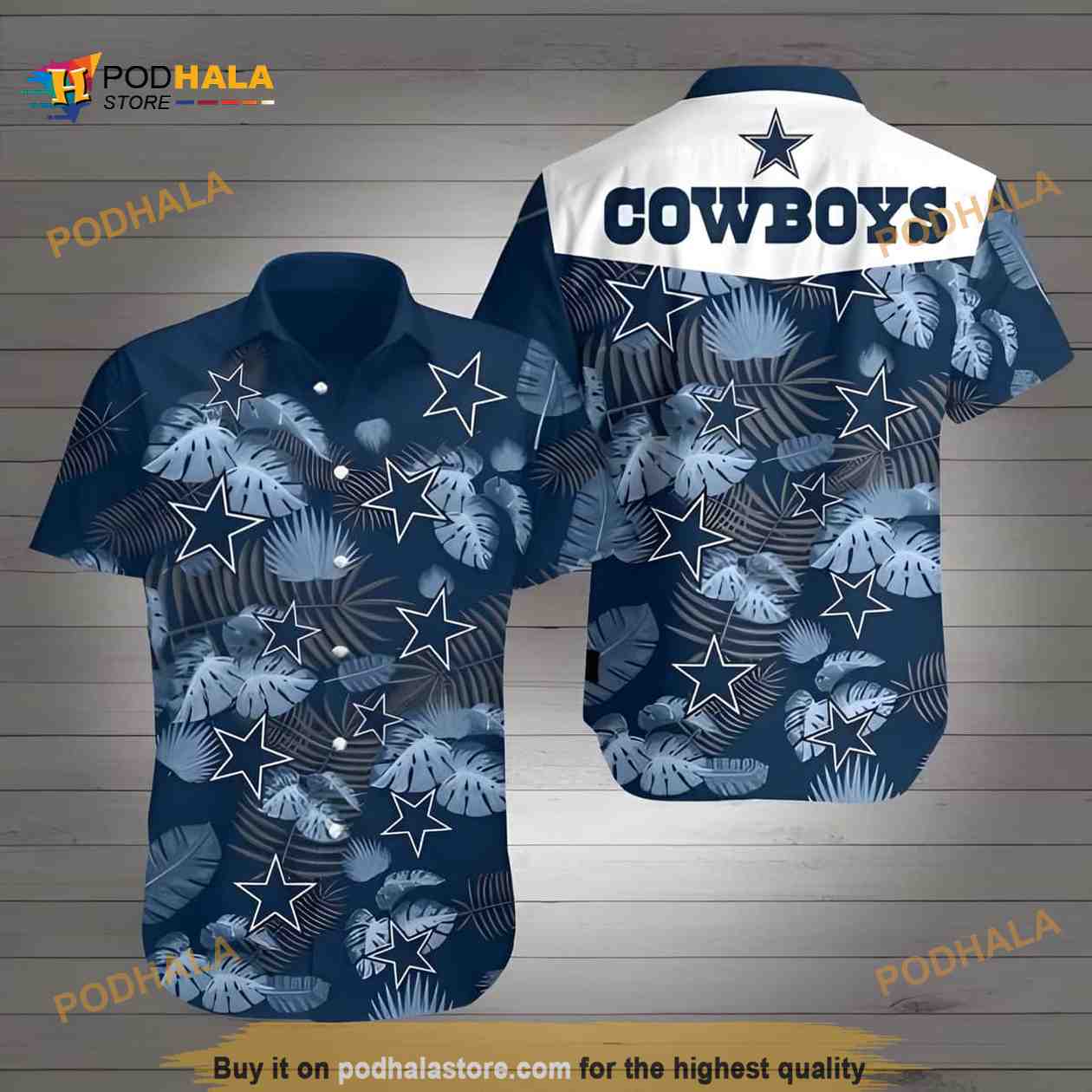 Dallas Cowboys Hawaiian Shirt, Palm Leaves Pattern All Over Print Aloha  Shirt - Bring Your Ideas, Thoughts And Imaginations Into Reality Today