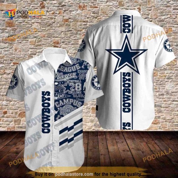 Dallas Cowboys Hawaiian Shirt, Sport Gift For Dad Aloha Shirt