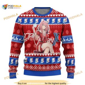 Darling In The Franxx Anime Zero Two Ugly Xmas Wool Sweater