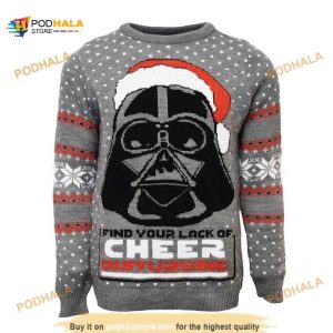 Darth Vader Find Your Lack Of Cheer Disturbing Christmas Ugly Wool Sweater