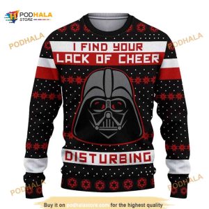 Darth Vader I Find Your Lack Of Cheer Disturbing Ugly Xmas Wool Sweater