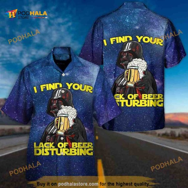 Darth Vader Star Wars Hawaiian Shirt, I Find Your Lack Of Beer Disturbing Aloha Shirt