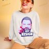 David Howell wearing just resign Shirt