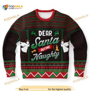 Dear Santa Define Naughty Ugly Wool Xmas Sweater