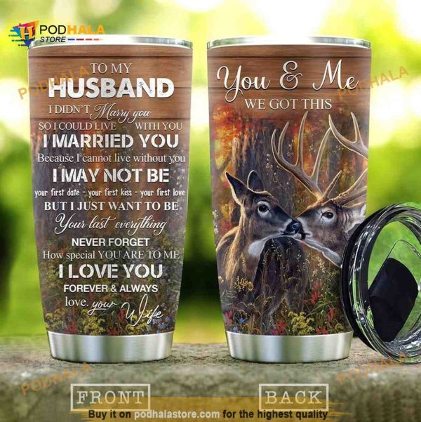 Deer Couple To Husband Stainless Steel Cup Coffee Tumbler