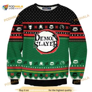 Demon Slayer Holiday Unisex Wool Funny Ugly Sweater 3D Xmas
