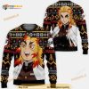 Demon Slayer Kimetsu No Yaiba Anime Rengoku Kyoujurou Xmas Wool Knitted Ugly Sweater