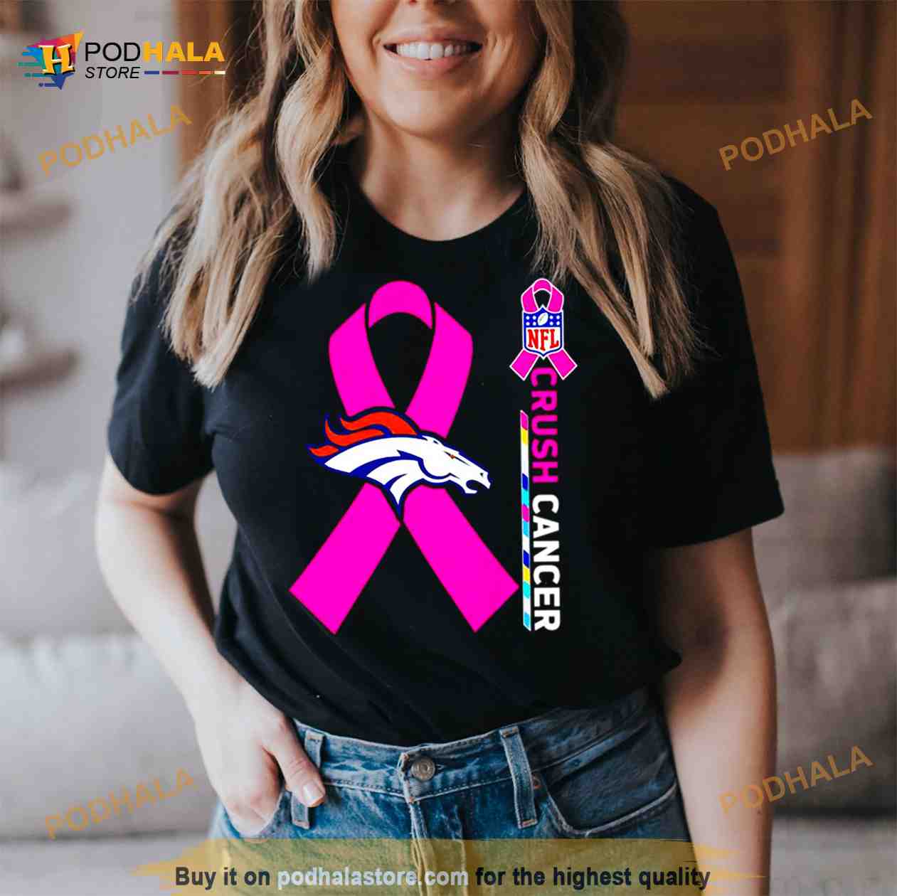 denver Broncos NFL Crush Cancer Shirt - Bring Your Ideas, Thoughts And  Imaginations Into Reality Today