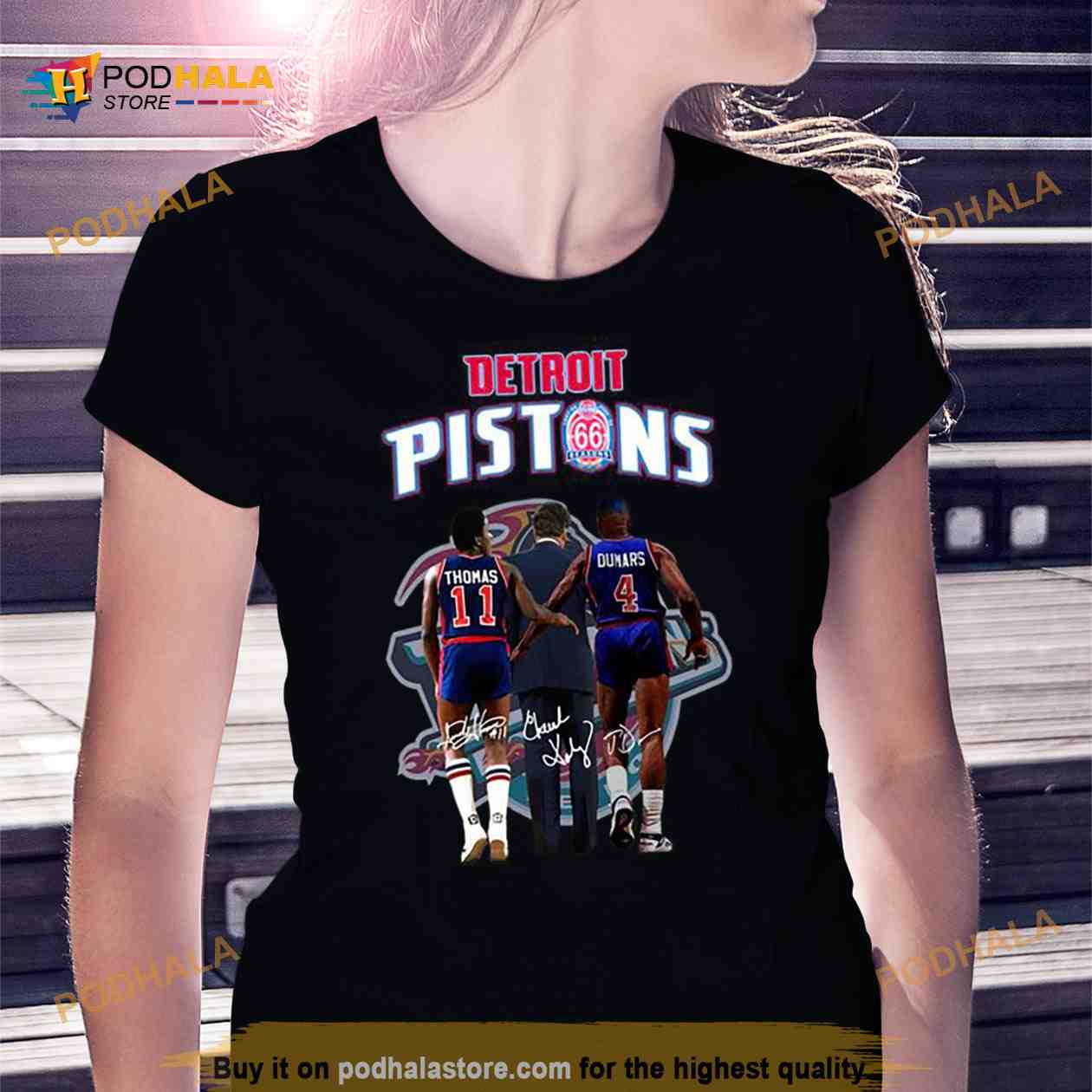 Detroit Pistons 66th Anniversary Thomas And Dumars signatures Shirt Detroit Pistons 66th Anniversary Thomas And Dumars signatures Shirt